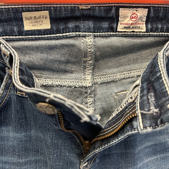 AG Stilt Cigarette Roll Up Denim Blue Jeans - Picture 4 of 4